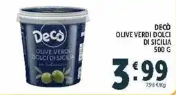 Deco Market Decò olive verdi dolci di Sicilia offerta