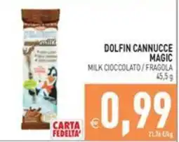 Pim Supermercati Dolphin cannucce magic milk cioccolato offerta