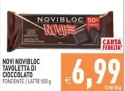 Pim Supermercati Novi Novibloc Tavoletta di cioccolato fondente / latte offerta