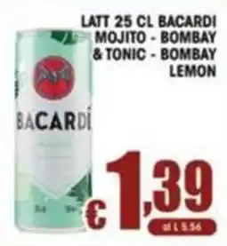 Sacoph Latt 25 cl bacardi mojito - bombay & tonic - bombay lemon offerta