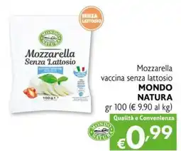 Eurospesa Mozzarella vaccina senza lattosio Mondo Natura offerta