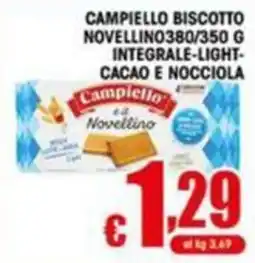 Sacoph Campiello e il Novellino biscotto integrale-light-cacao e nocciola offerta