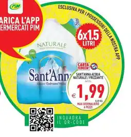 Pim Supermercati Sant'Anna acqua minerale naturale offerta