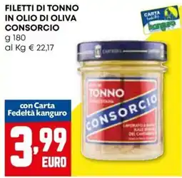 Kanguro Filetti di tonno in olio di oliva Consorcio offerta