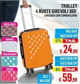 Satur Trolley 4 ruote girevoli 360° offerta