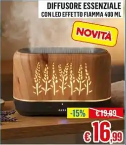 Satur Diffusore essenziale con led effetto fiamma offerta