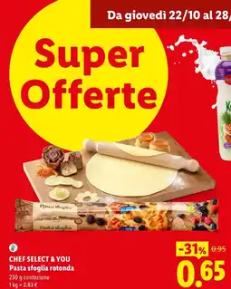 Lidl Chef Select & You Pasta sfoglia rotonda offerta