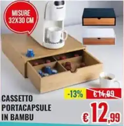 Satur Cassetto portacapsule in bambu offerta