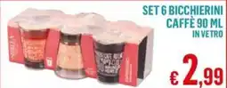 Satur Bicchierini caffè in vetro offerta