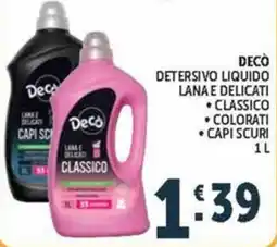 Deco Market Decò detergente liquido lana e delicati classico offerta