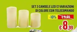Satur Set 3 candele LED offerta