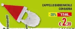 Satur Cappello Babbo Natale con barba offerta