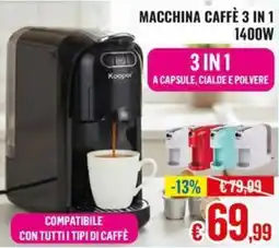 Satur Macchina caffè 3 in 1 Kooper offerta