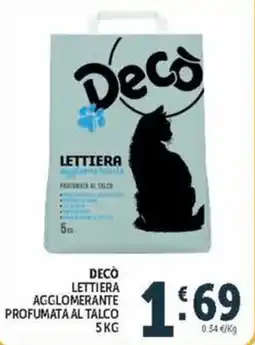 Deco Market Decò lettiera agglomerante profumata al talco offerta