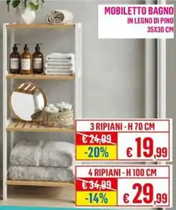 Satur Mobiletto bagno in legno di pino offerta