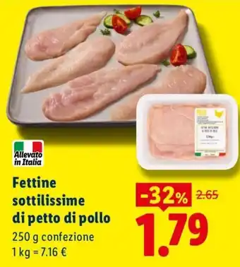 Fettine sottilissime di petto di pollo