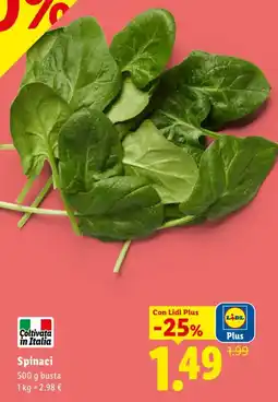 Lidl Spinaci offerta