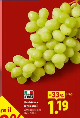 Lidl Uva bianca senza semi offerta