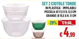 Satur Set 2 ciotole tonde offerta