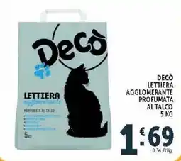 Deco Market Decò lettiera agglomerante profumata al talco offerta