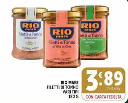 Deco Market Rio mare filetti di tonno vari tipi offerta