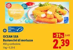 Lidl Ocean Sea Bastoncini di merluzzo offerta