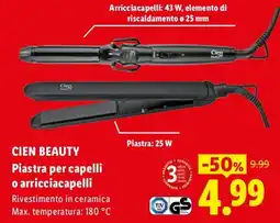 Lidl Piastra per capelli o arricciacapelli Cien Beauty offerta