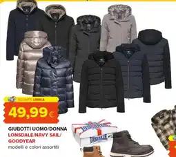 Oasi Giubbotti uomo/donna Lonsdale/navy sail/goodyear offerta