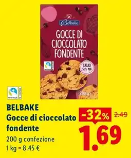 Lidl Belbake Gocce di cioccolato fondente offerta