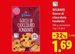 Lidl Belbake Gocce di cioccolato fondente offerta