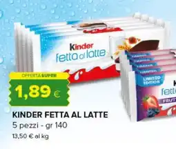 Tigre Kinder fetta al latte offerta