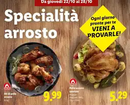 Lidl Ali di pollo arrosto CALDO offerta