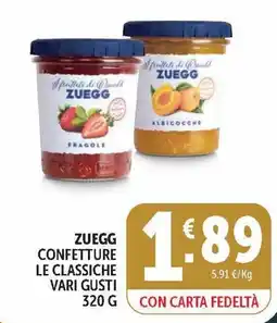 Deco Market Zuegg confettura le classiche vari gusti offerta