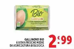 Deco Market Gallinovo Bio 6 Uova Fresche Medie offerta