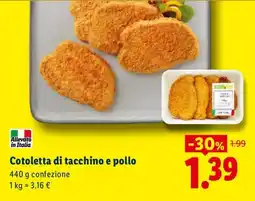 Lidl Cotoletta di tacchino e pollo offerta