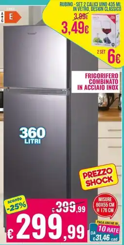 Satur Frigorifero combinato in acciaio inox offerta