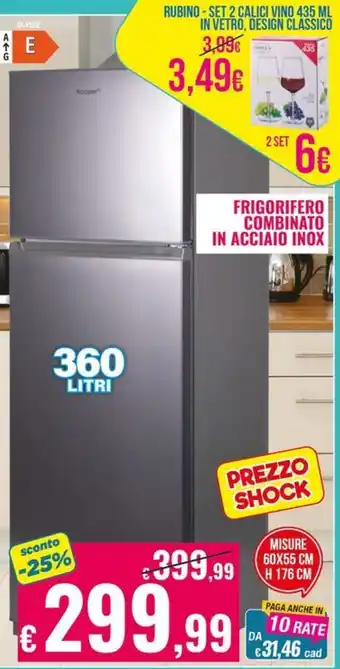 Frigorifero combinato in acciaio inox