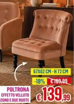 Satur Poltrona effetto velluto offerta