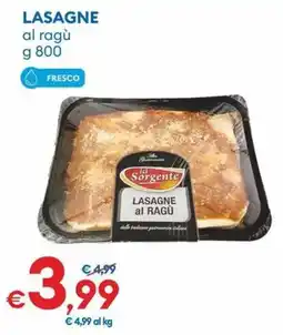 MD Discount Lasagne al ragù la Sorgente offerta