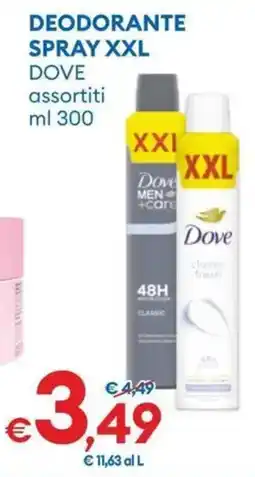 MD Discount Deodorante spray XXL Dove assortiti offerta