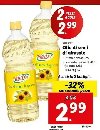Lidl Vita d’or - olio di semi di girasole 1000 g(ml) offerta