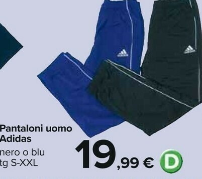 Adidas pantaloni uomo nero / blu offerta di Carrefour