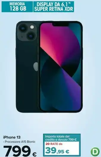Carrefour Iphone 13 128gb mezzanotte offerta