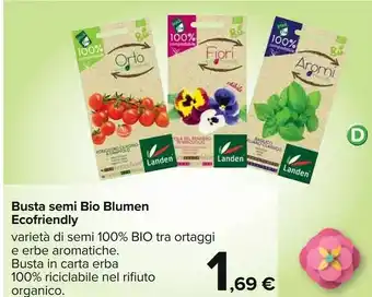 Carrefour Busta semi bio blumen ecofriendly offerta