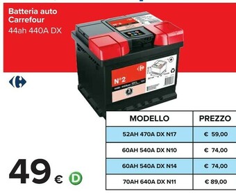 Carrefour Carrefour batteria auto offerta