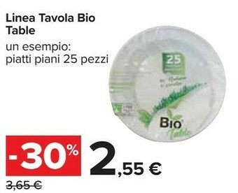 Carrefour Linea tavola bio table offerta