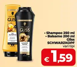 Coop Shampoo e balsamo Gliss Schwarzkopf offerta