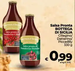 Coop Salsa Pronta Bottega di Sicilia Ciliegino/ Datterino/ Piccadilly offerta