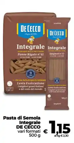 Coop Pasta di Semola Integrale DE CECCO offerta