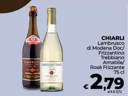 Coop Chiarli Lambrusco di Modena Doc/ Frizzantino Trebbiano Amabile/ Rosè Frizzante offerta